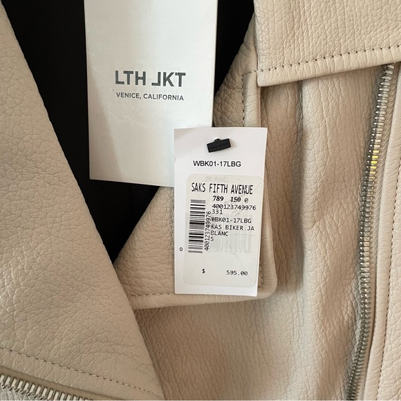 LTH JKT Leather Kas Biker Jacket Cream Off White Blanc Women’s Small NEW W/ TAGS - Picture 6 of 6